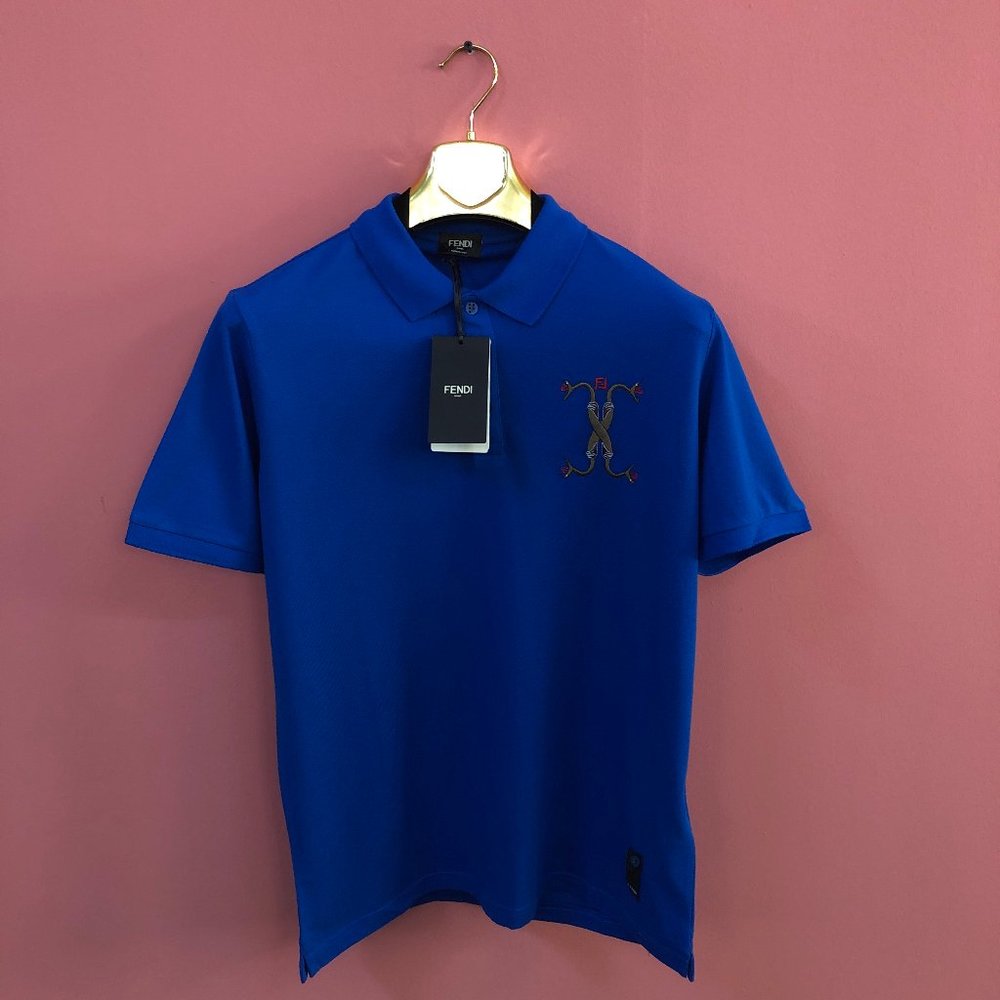 Fendi Men Blue Polo Shirt XL